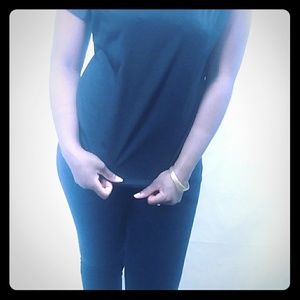 Pinc- Black Zipper Back Top